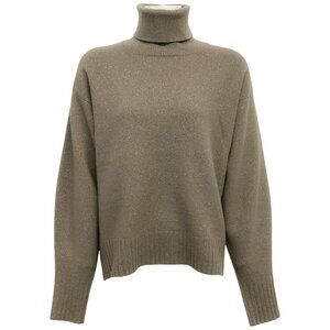 Peserico Olive Wool / Cashmere Shimmer Turtleneck Sweater